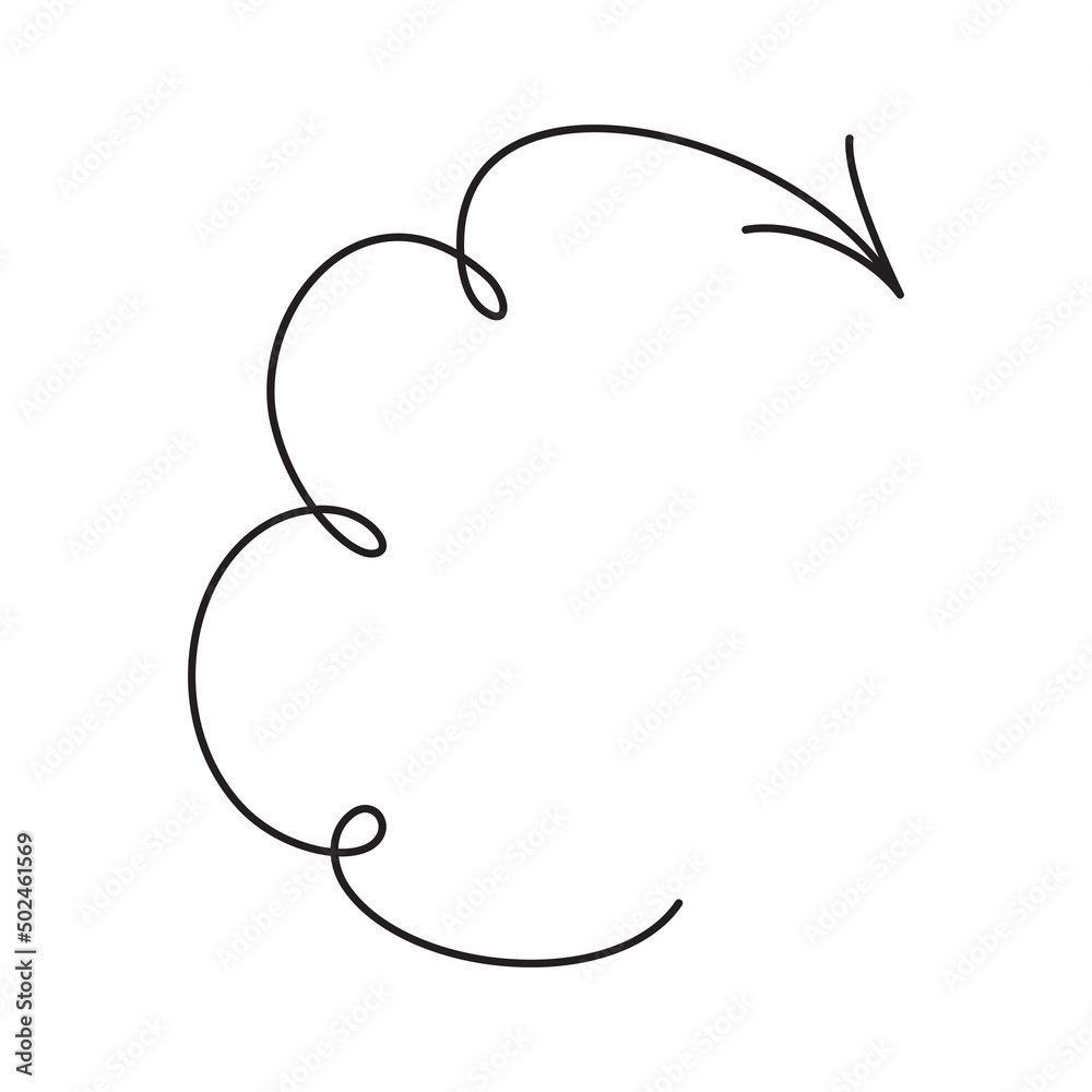 Twisted arrow doodle illustration Twisted arrow doodle illustration