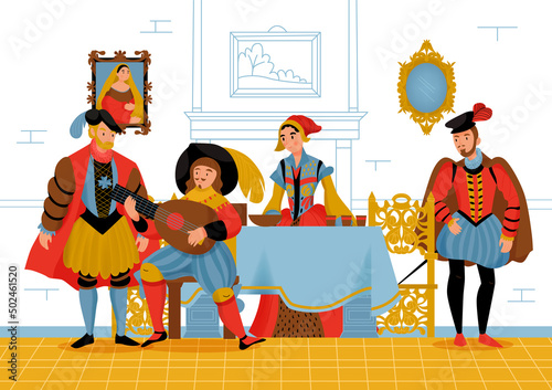 Renaissance Old Colored Composition