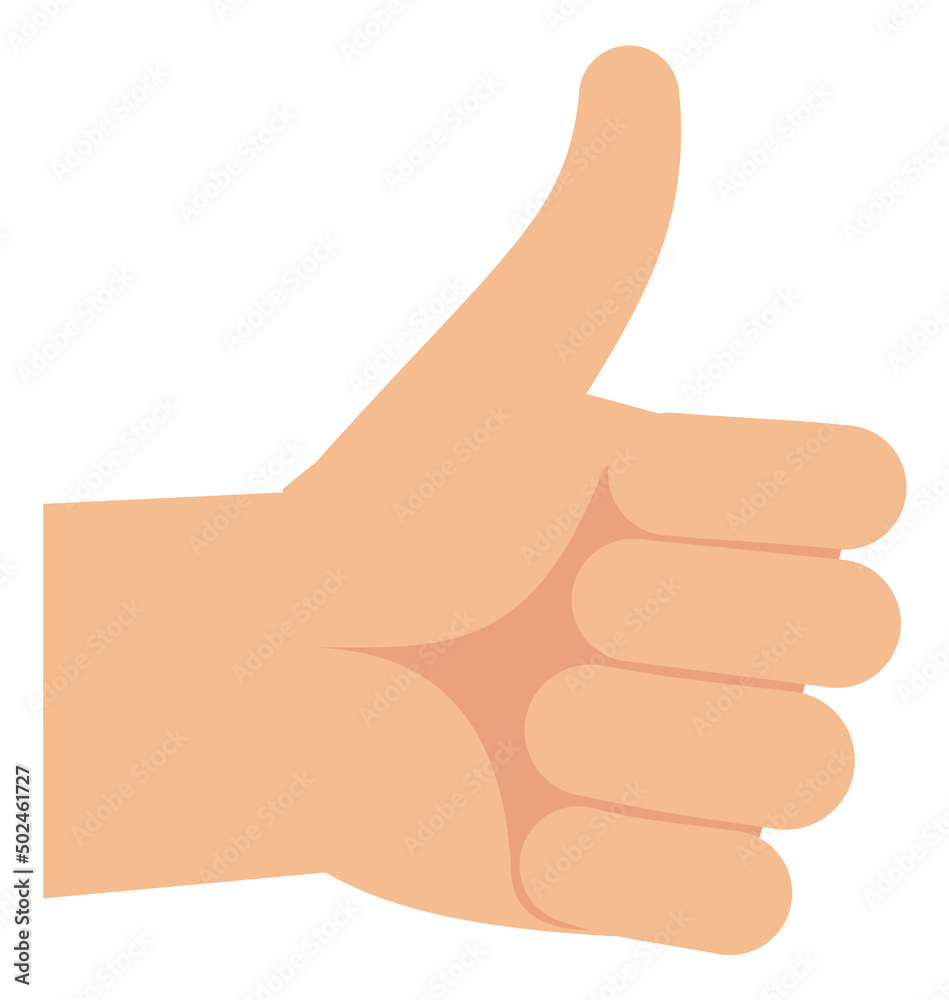 Thumb up flat icon. Like hand gesture Thumb up flat icon. Like hand gesture