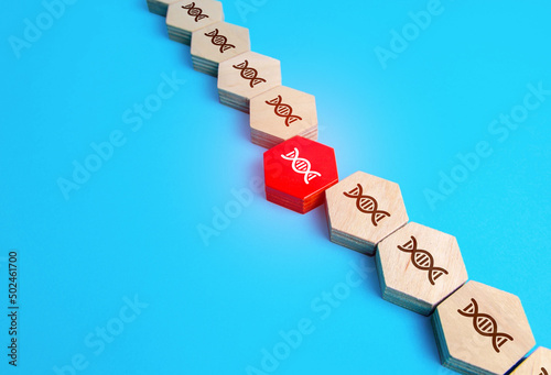 Фотография Damaged strand of DNA chain