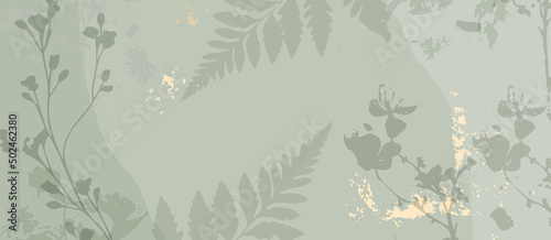 Floral rustic background with hand drawn doodle flowers and botanical elements