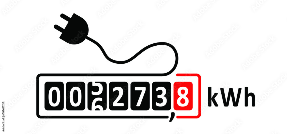 Cartoon electricity meter counter. Technology electrical energy icon, counter for distribution domestic current . kWh sign. measure consumption, control of electric price. Cartoon electricity meter counter. Technology electrical energy icon, counter for distribution domestic current . kWh sign. measure consumption, control of electric price.