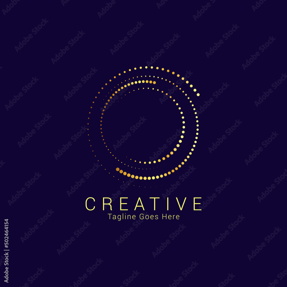 Gold circle logo vector abstract image constellation Ursa Major in outer space with circular concept Gold circle logo vector abstract image constellation Ursa Major in outer space with circular concept