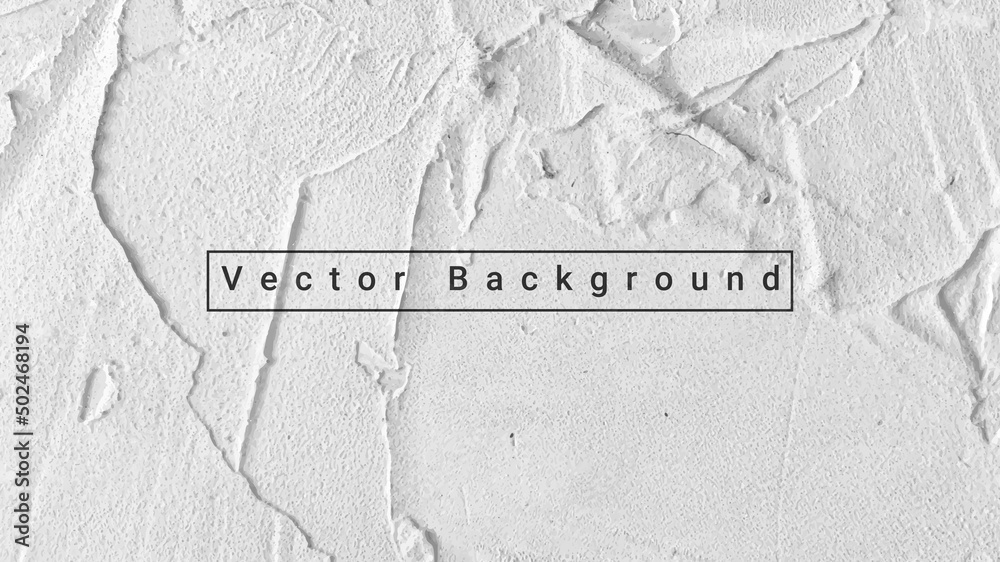 Concrete wall background vector illustration. Background white cement plaster texture. - obrazy, fototapety, plakaty 