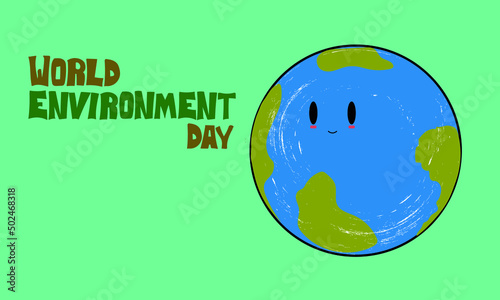 Cute earth illustration, enviroment day
