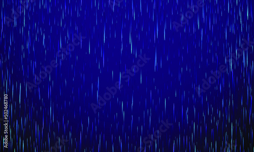 Blue rain effect vector background. Water drops falling  storm concept  heavy droplets texture. Rain weather background  waterfall raindrop pouring shower abstraction.