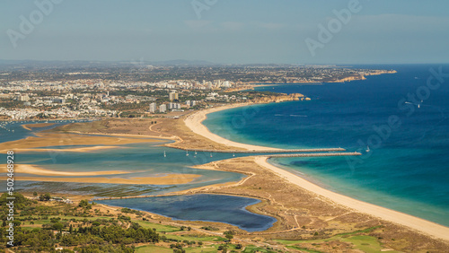 Alvor's beach view from the airplane