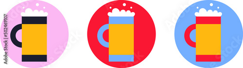 Beer mug icon vector. Drink illustration. Flat cartoon style. Can be use for restaurants menu, cover, packaging.