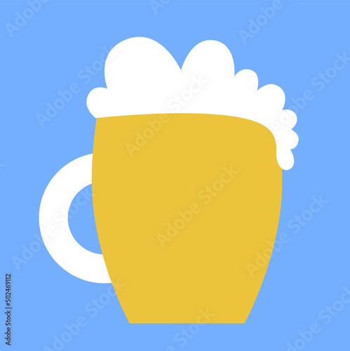 Beer mug icon vector. Drink illustration. Flat cartoon style. Can be use for restaurants menu, cover, packaging.
