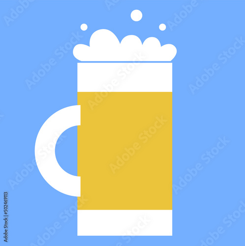 Beer mug icon vector. Drink illustration. Flat cartoon style. Can be use for restaurants menu, cover, packaging.