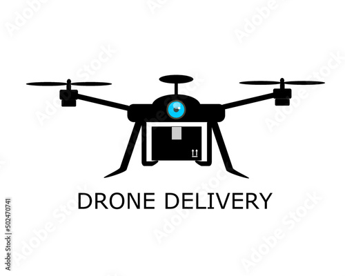 Drone delivery ,drone delivery vector icon for web design isolated on white background