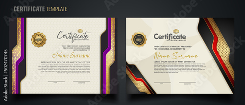certificate template with Luxury realistic texture pattern,diploma and vector Luxury premium badges design. New Collections