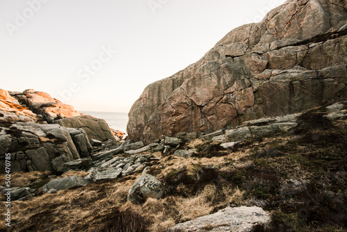 Rock formation near a small bay...