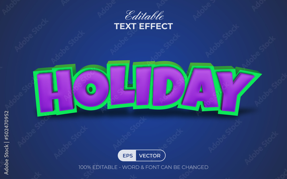 Holiday text effect comic style. Editable text effect.