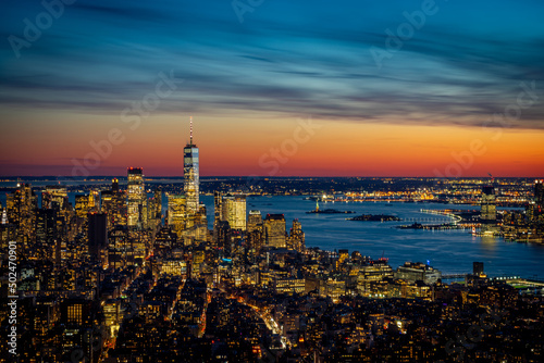 Landscape sunset New York City