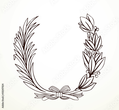 Coat of arms from the flag of Peru. Vector drawing icon