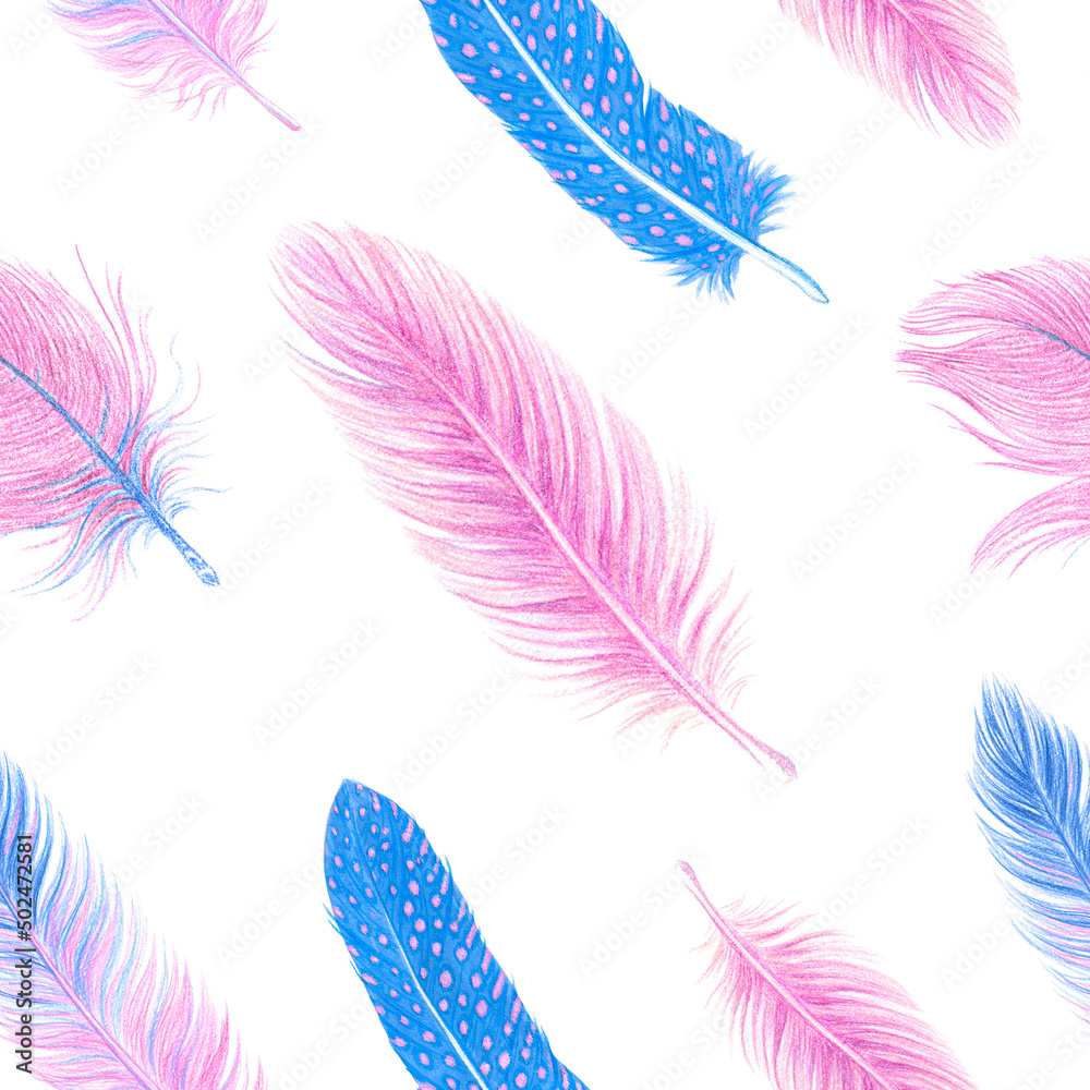 Watercolor bohemian feathers seamless pattern. Watercolor bohemian feathers seamless pattern.