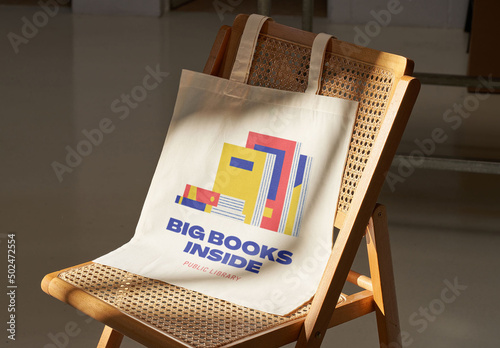 Tote Bag Mockup on a Chair