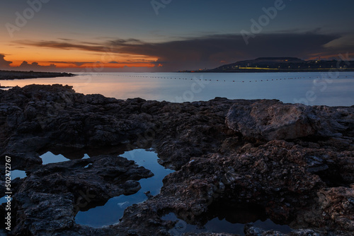 A sequence of sunrise images taken at Saint Paul's Bay, Malta, Europe.