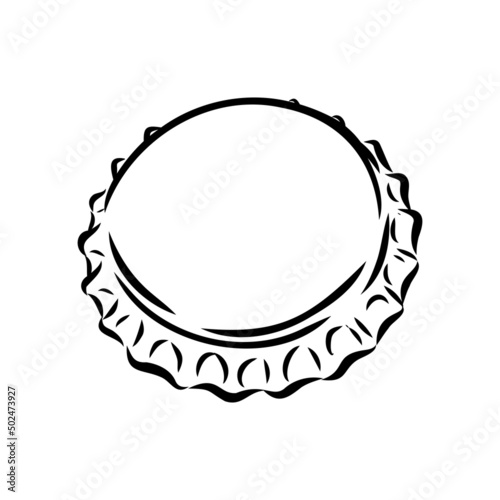 Bottle cap. Doodle style bottle cap vector