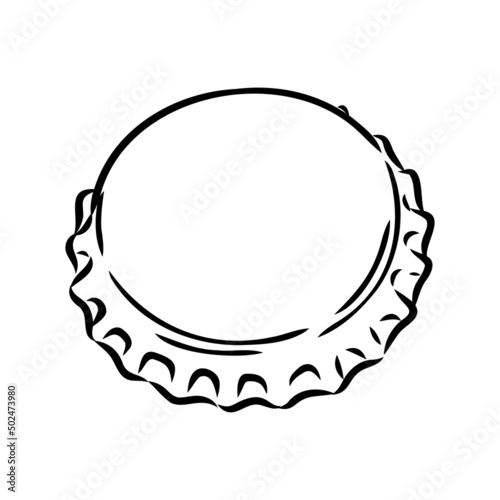 Bottle cap. Doodle style bottle cap vector