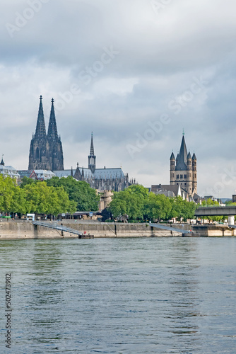 Some of the architecture of Cologne, Germany, including the Cologne cathedral, begun in 1248. © Don Masten II