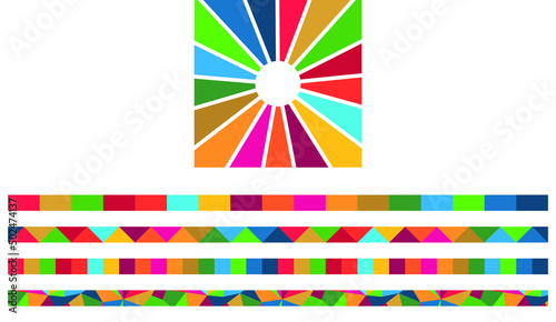 Sustainable Development Goals, Agenda 2030. Design elements in SDG colors. Vector illustration EPS 10, isolated and editable 