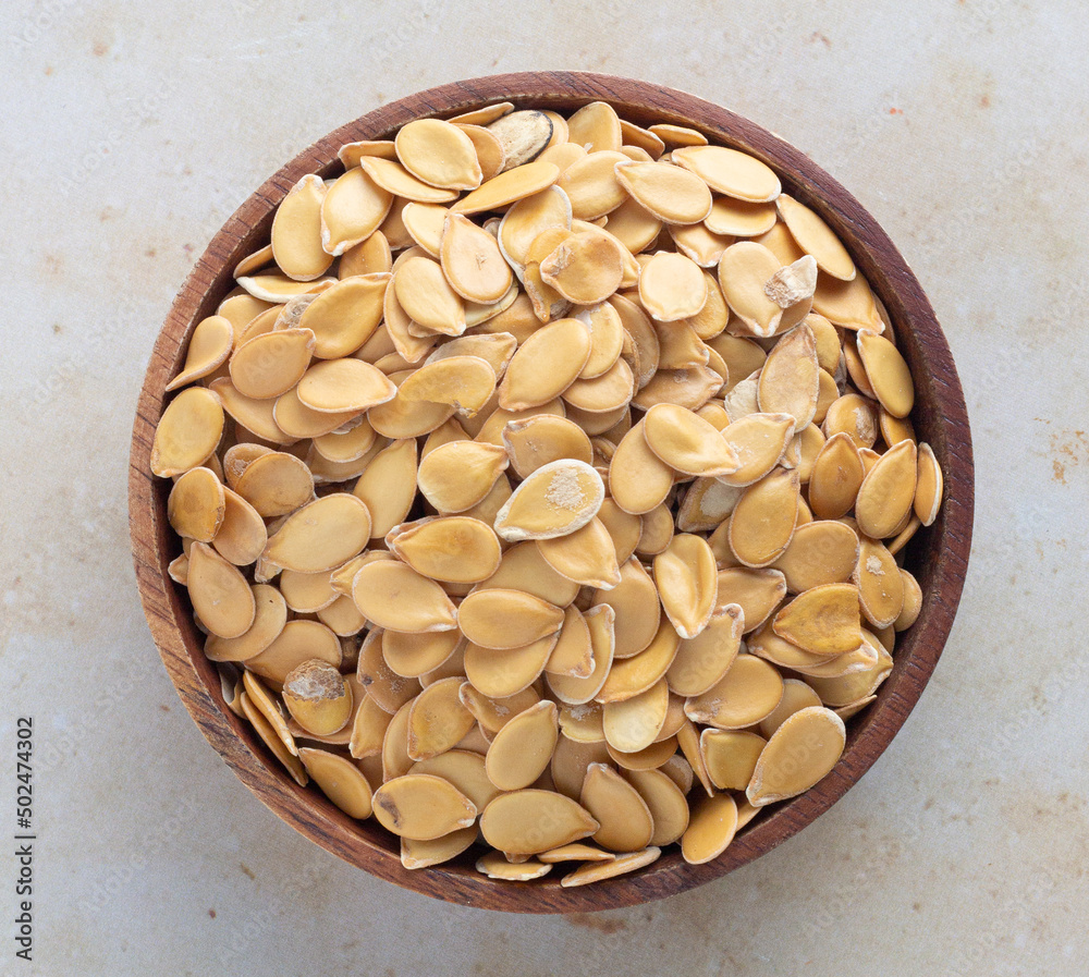 Egusi melon seed, also known as agushi. Citrullus lanatus Photos