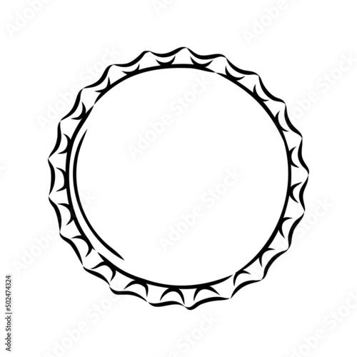 Bottle cap. Doodle style bottle cap vector