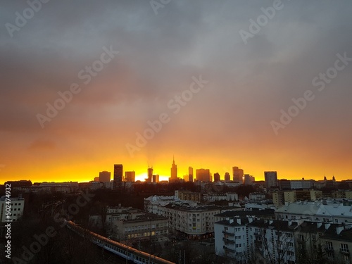 Warszawa zachód słońca