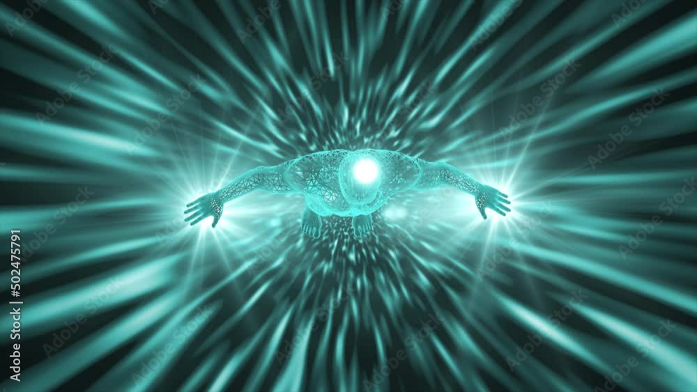 Astral projection animation through another dimension