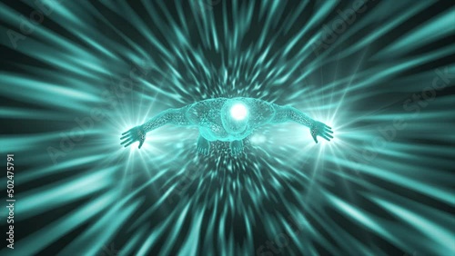 Astral projection animation through another dimension