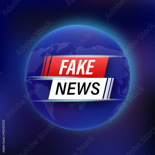 Abstract template with fake news tv on light background. Business man illustration. Vector illustration digital design