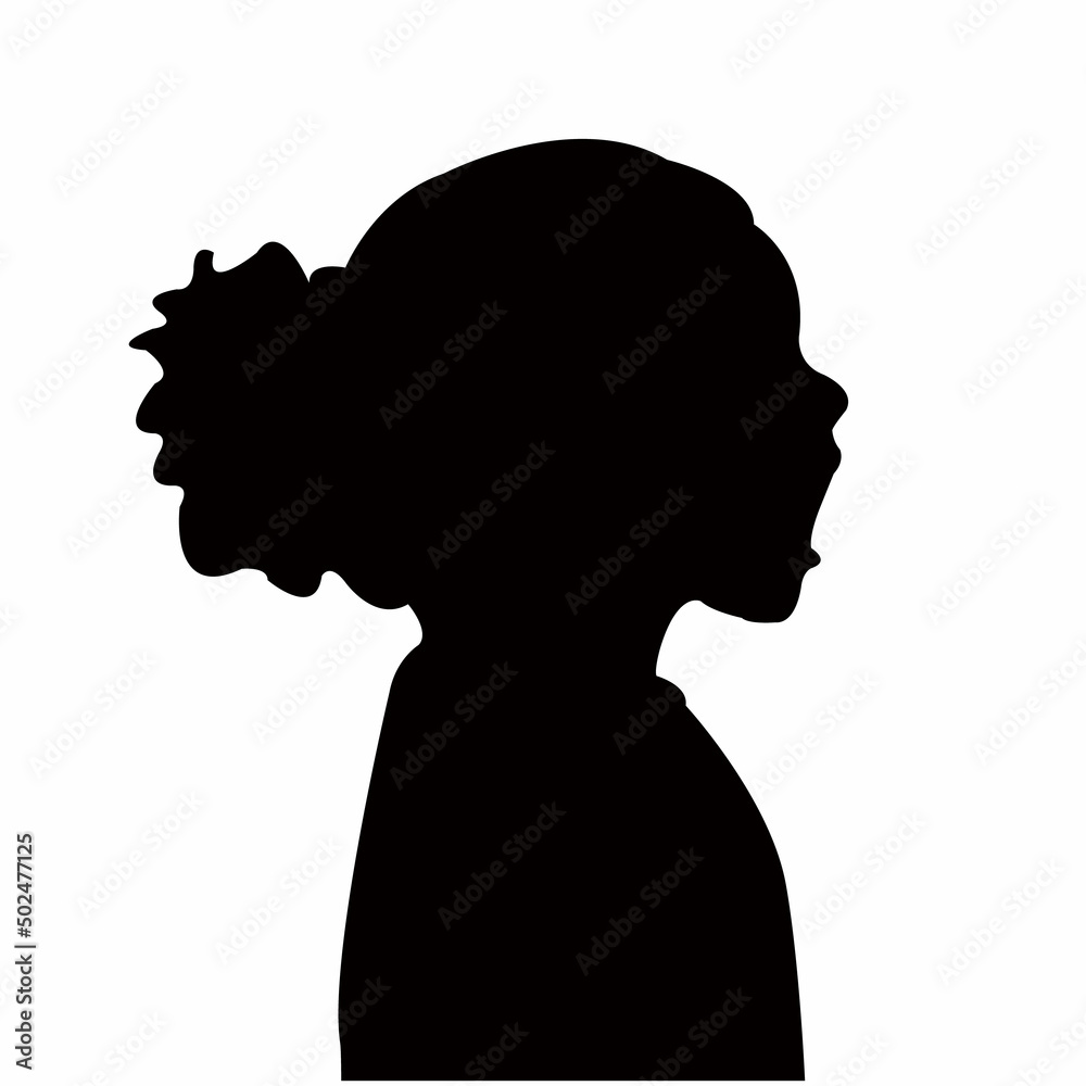 a girl head silhouette vector