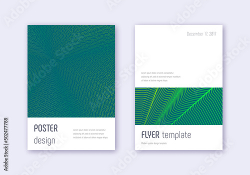 Minimalistic cover design template set. Green abst