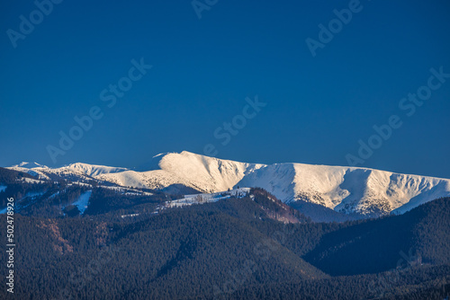 Snowy hill The Chabenec in Low Tatras mountains  Slovakia  Europe.