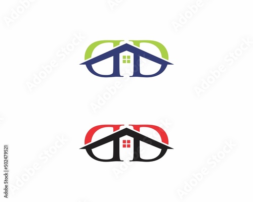 Letter D With Roof, Real Estate Logo Vector 001