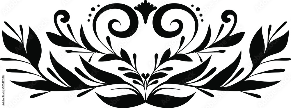 Obraz premium beautiful black heart contour patterned