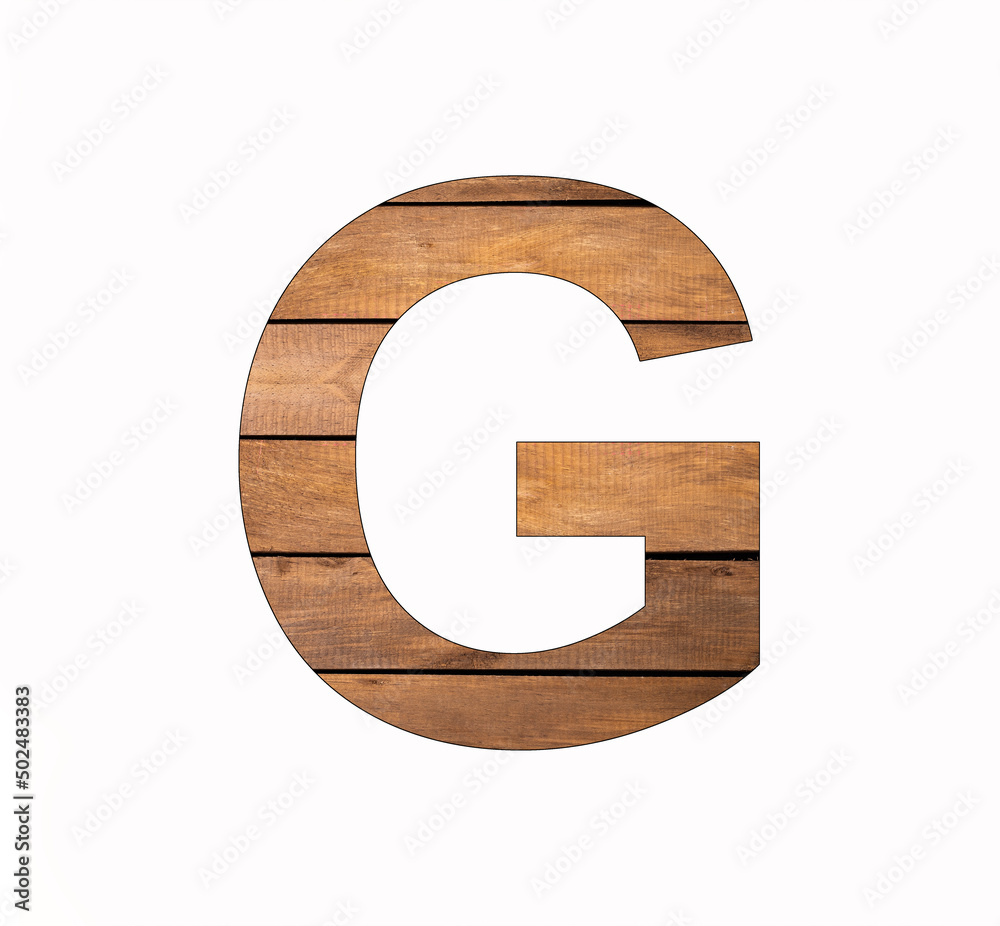 Capital letter G - Rustic wooden boards with grooves Capital letter G - Rustic wooden boards with grooves