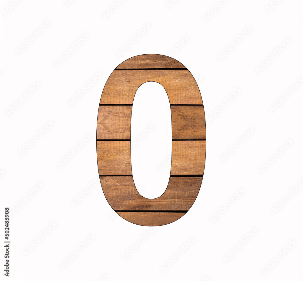 Number 0 Zero - Rustic wooden boards with grooves Number 0 Zero - Rustic wooden boards with grooves