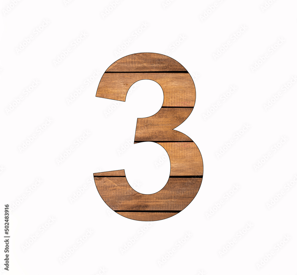 Number 3 - Three digit on tongue and groove board Number 3 - Three digit on tongue and groove board