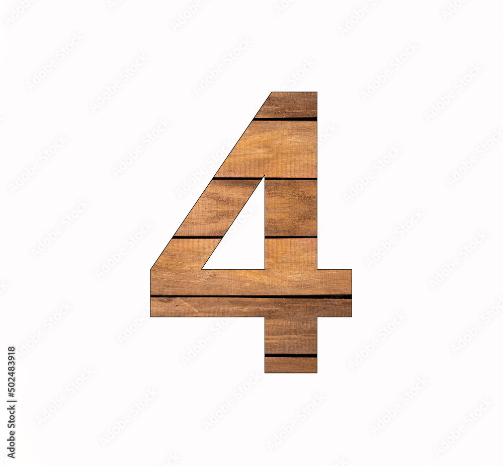 Number 4 four - Rustic wooden boards with grooves Number 4 four - Rustic wooden boards with grooves