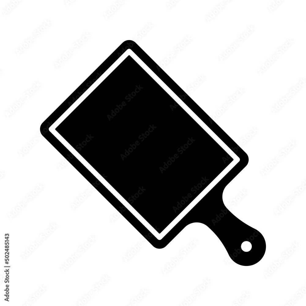 Cutting board icon. Black silhouette. Front, top, side view. Vector simple flat graphic illustration. Isolated object on a white background. Isolate. Cutting board icon. Black silhouette. Front, top, side view. Vector simple flat graphic illustration. Isolated object on a white background. Isolate.