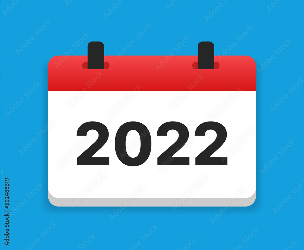 Calendar 2022 vector isolated on blue background. Calendar 2022 vector isolated on blue background.