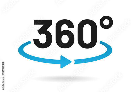 Angle 360 degree vector isolated on white background.