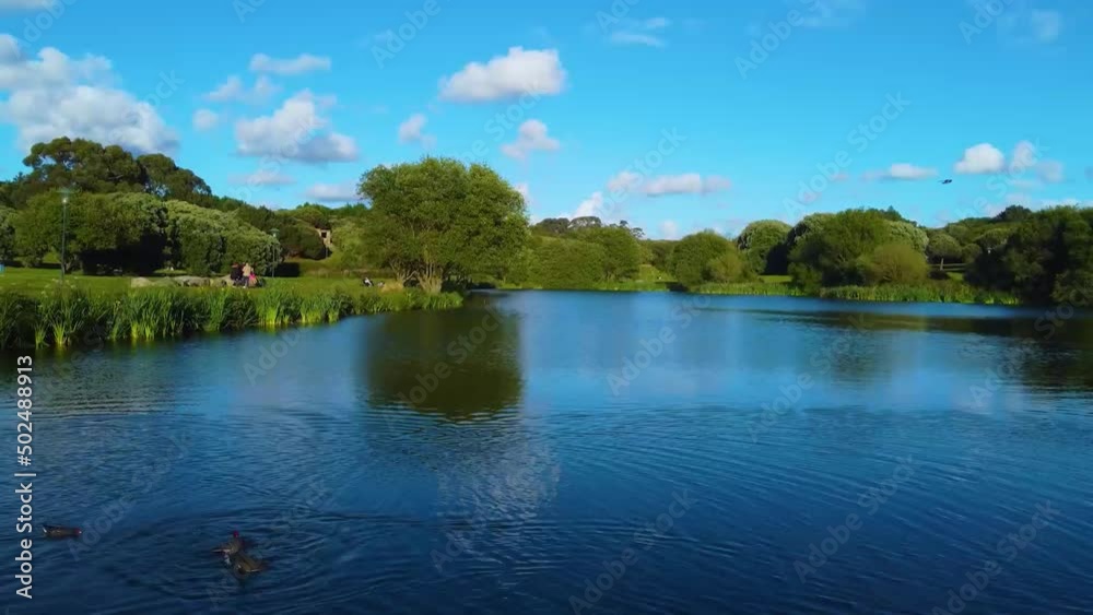 Matosinhos city park,lake and blue sky Matosinhos city park,lake and blue sky