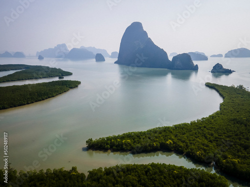 The panorama view at Samed-Nang Shee, Phangna, Thailand. photo