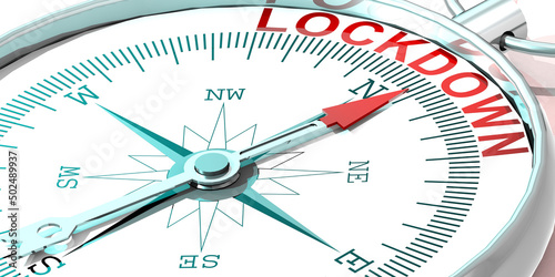 Metal compass with lockdown word