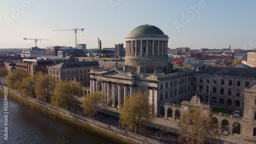 Photography Four Courts in Dublin - aerial view - drone footage