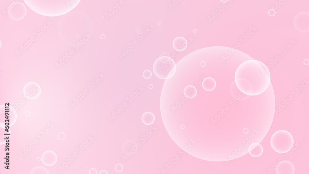 シャボン玉（ピンク）のパーティクルの背景のイラスト